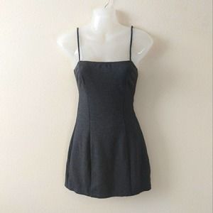 Reformation Grey Square Neck Tank Mini Length Knit Dress Size Small